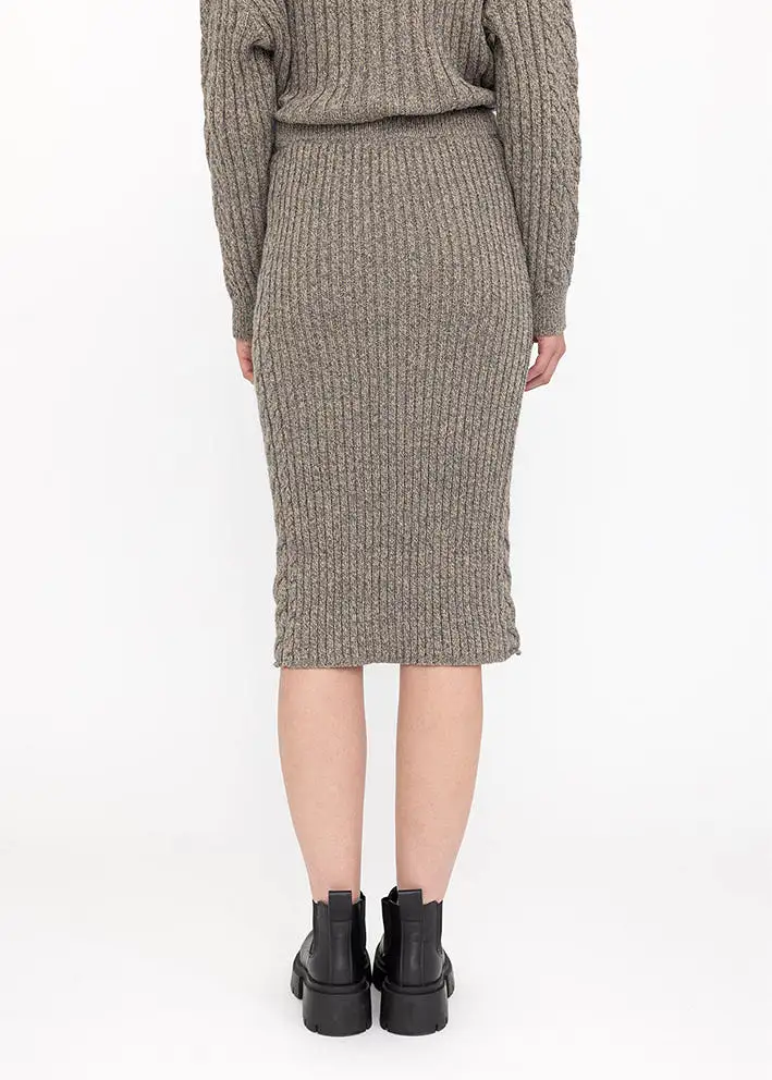 Soft Rebels Vera skirt Knit SR522-213 Nederdel - Sandshell Melange