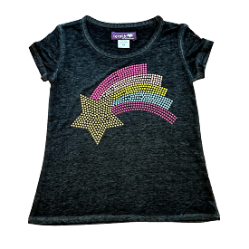 Sparkle by Stoopher Shooting Rainbow Star Burnout A-Line Tee