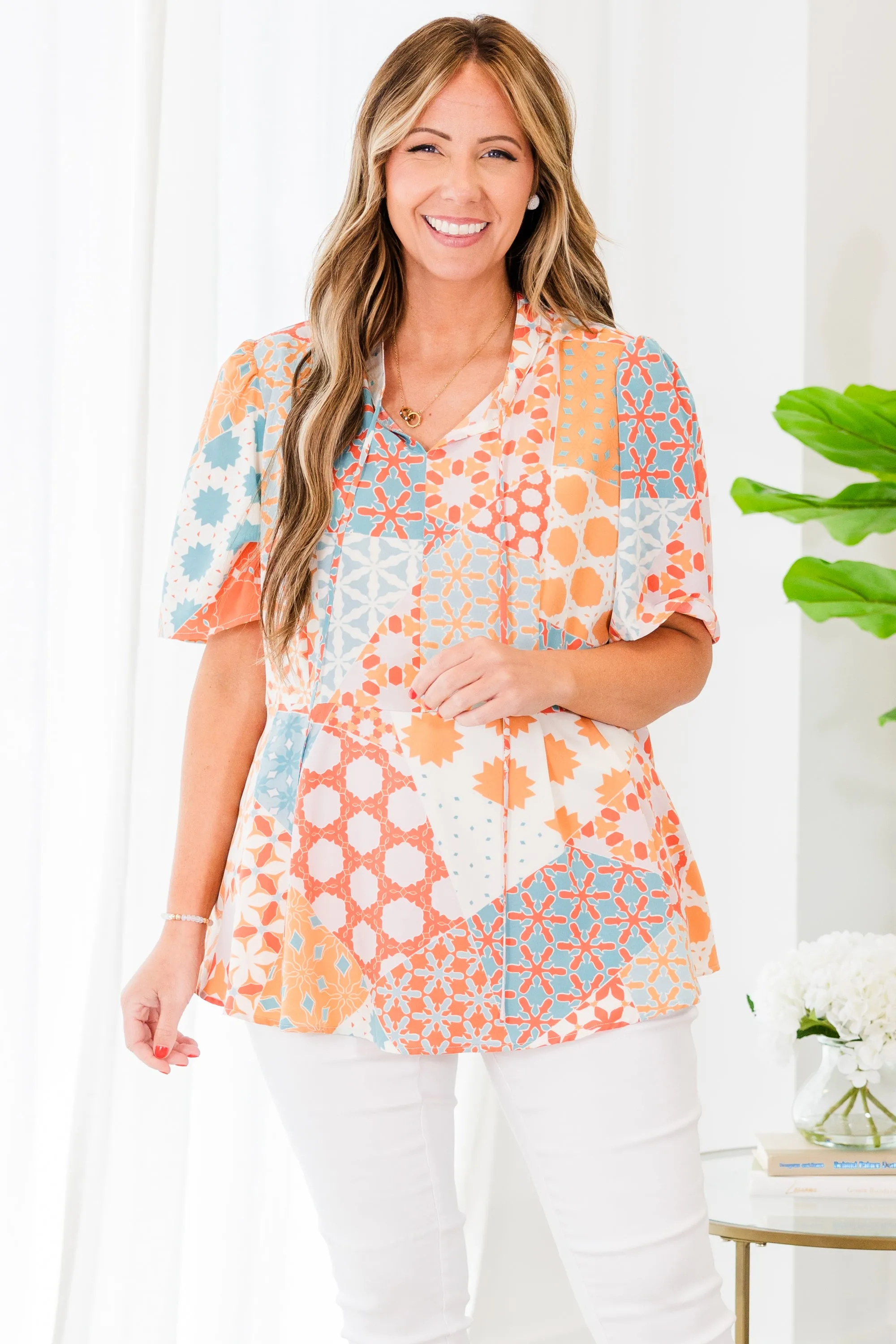 Summertime Blues Top, Orange