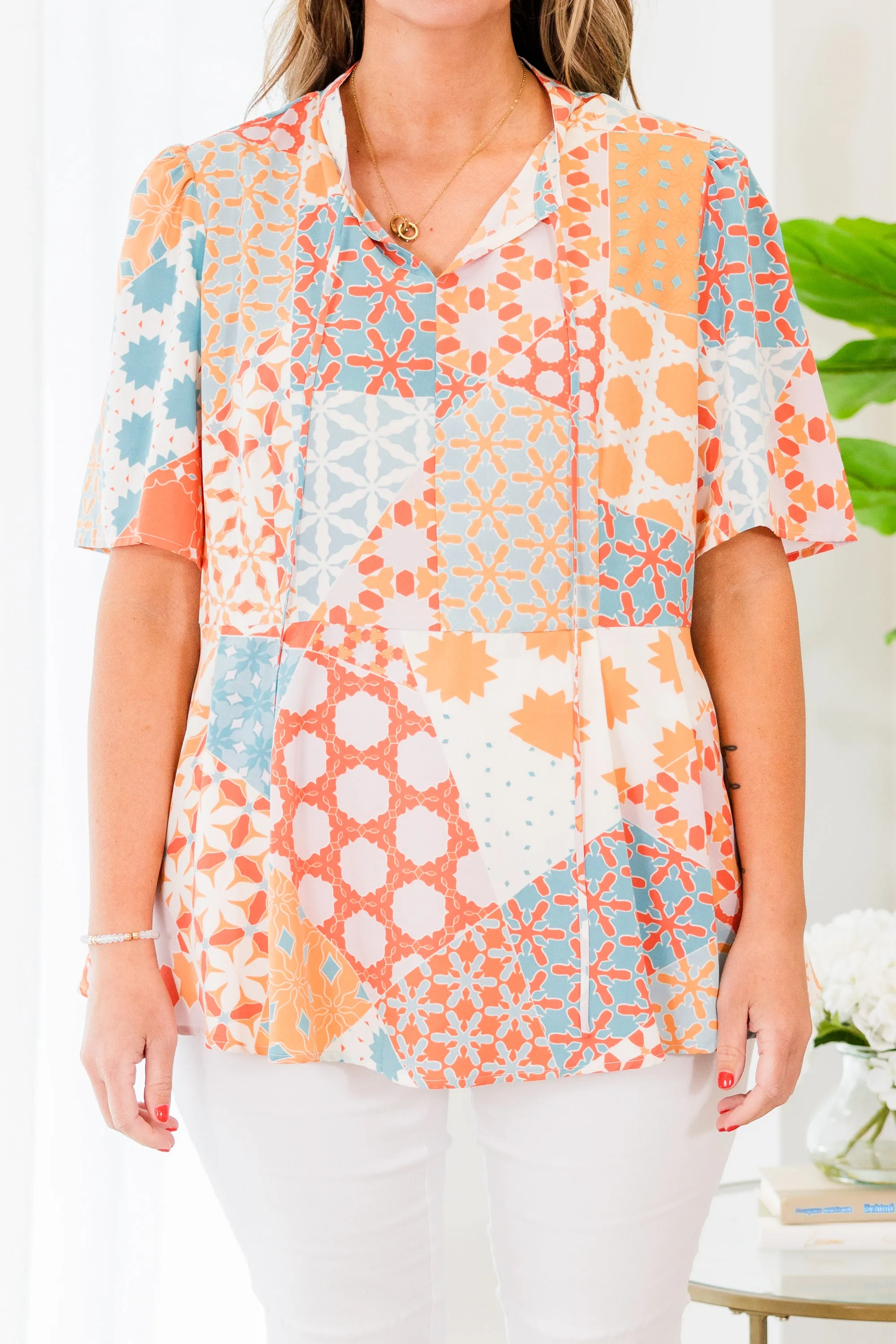 Summertime Blues Top, Orange