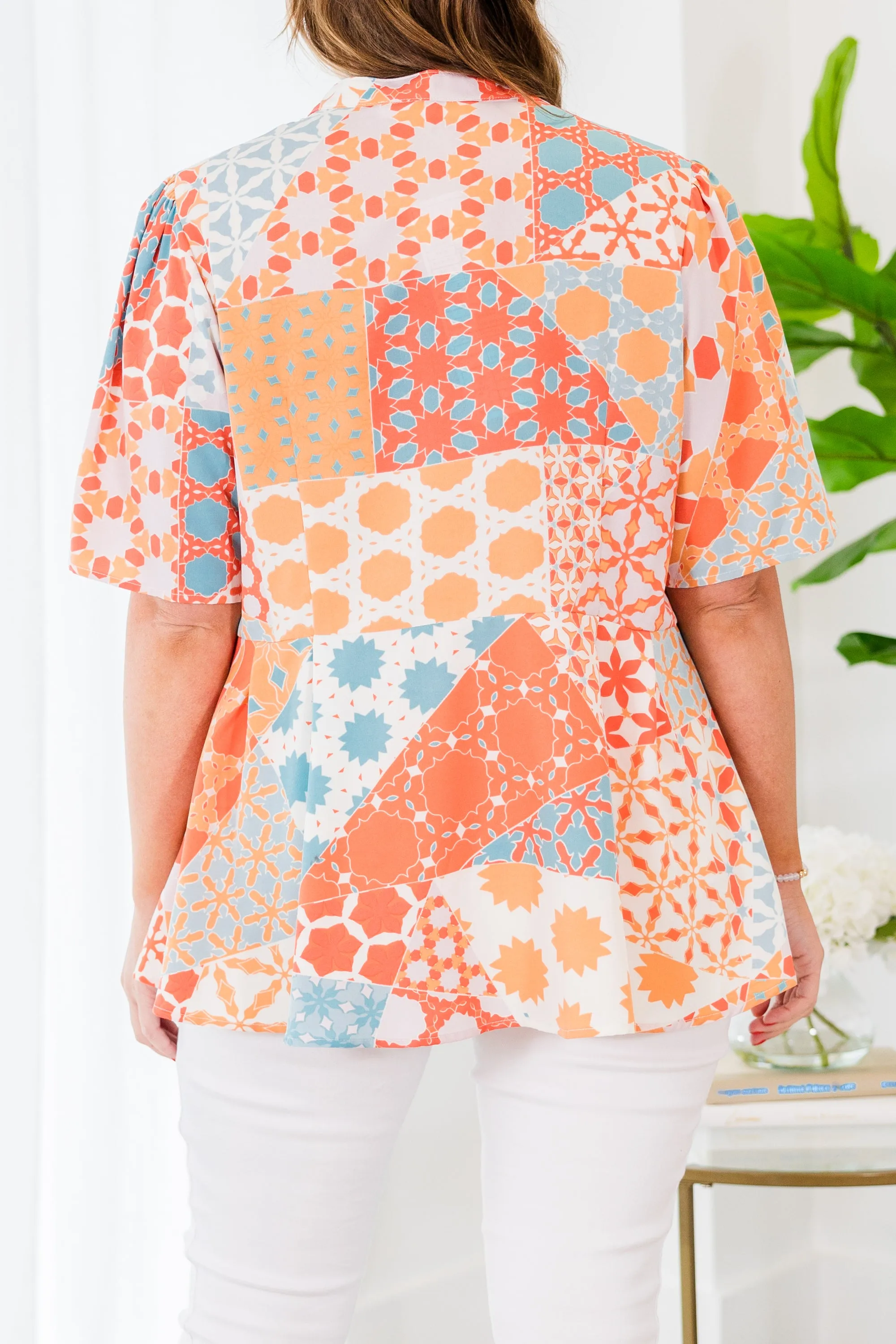 Summertime Blues Top, Orange