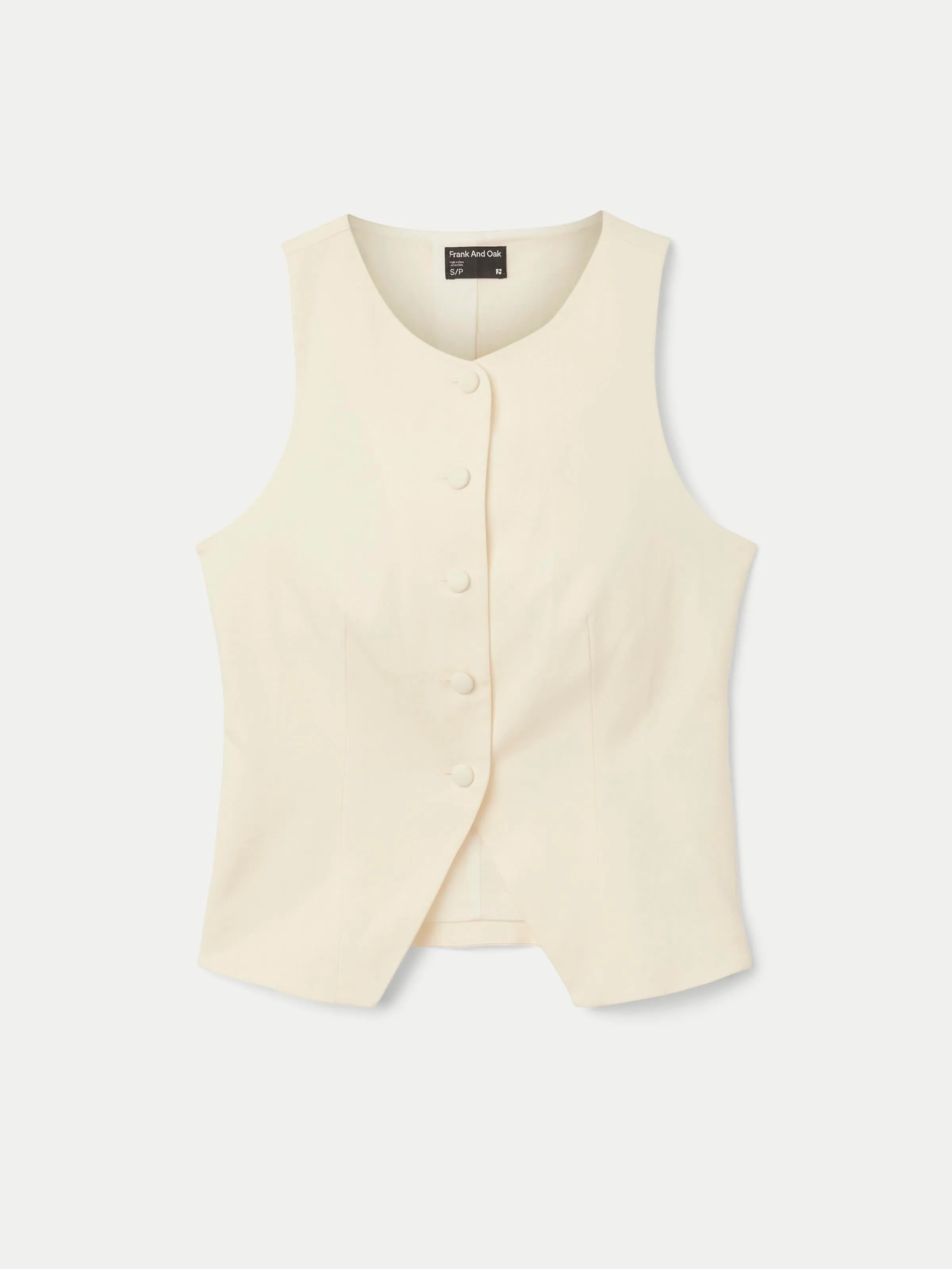 The Button Up Vest in Cream