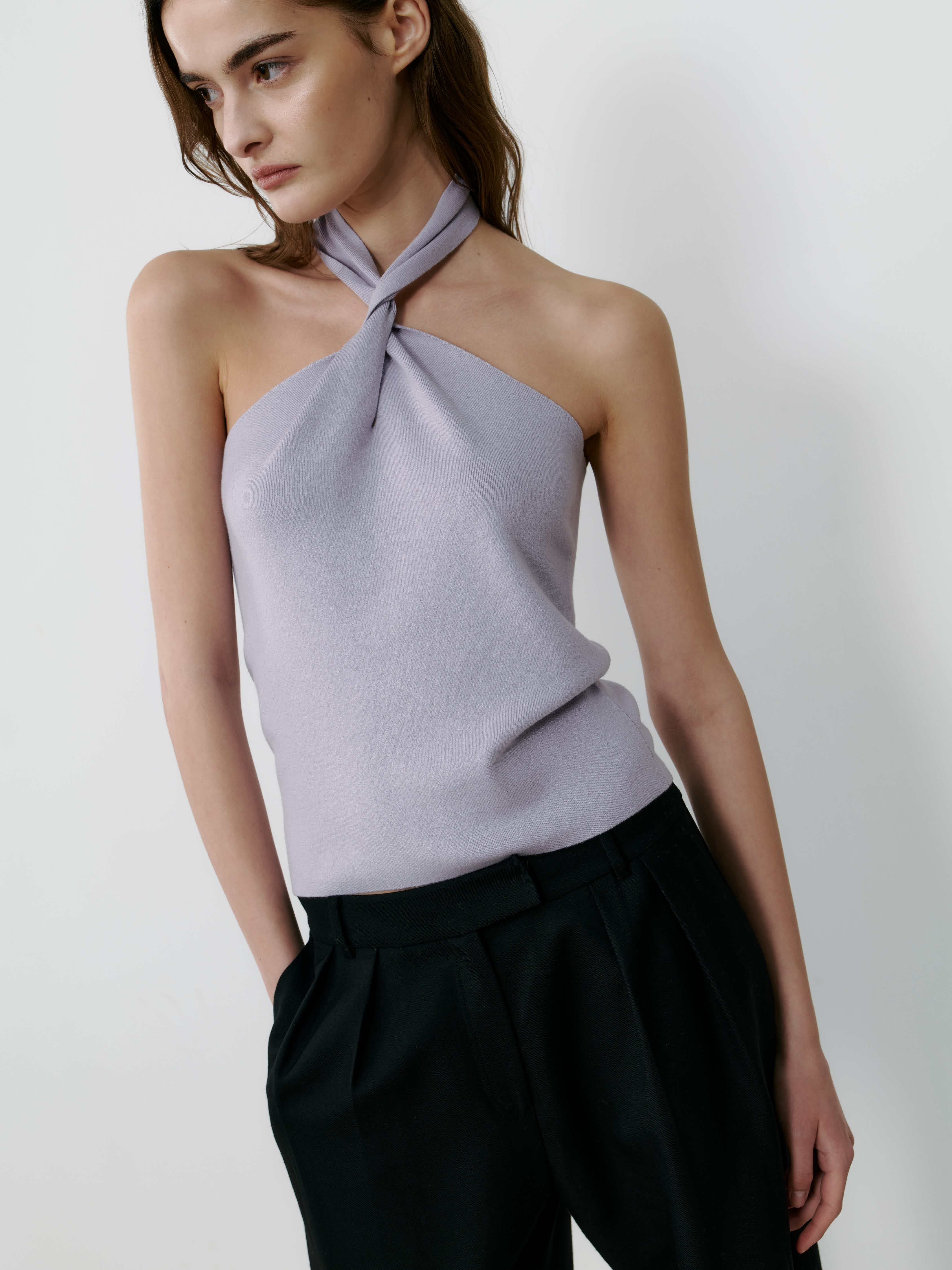 THE SILK HALTER TWIST TOP - HELIOS