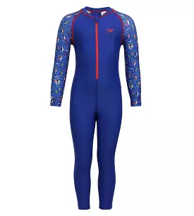 Tot's Endurance Printed All In One Suit - True Cobalt  &  Picton Blue