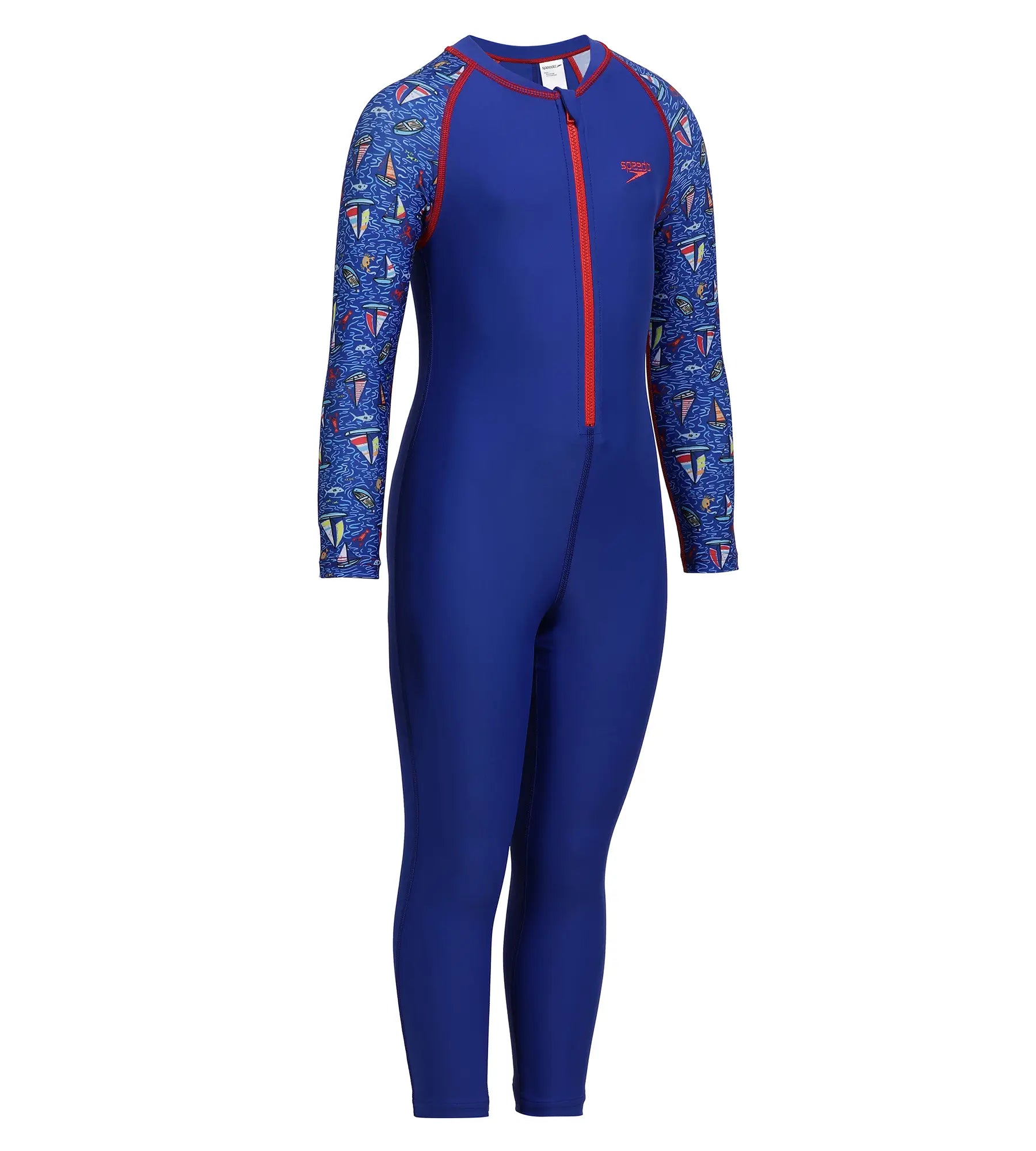 Tot's Endurance Printed All In One Suit - True Cobalt  &  Picton Blue