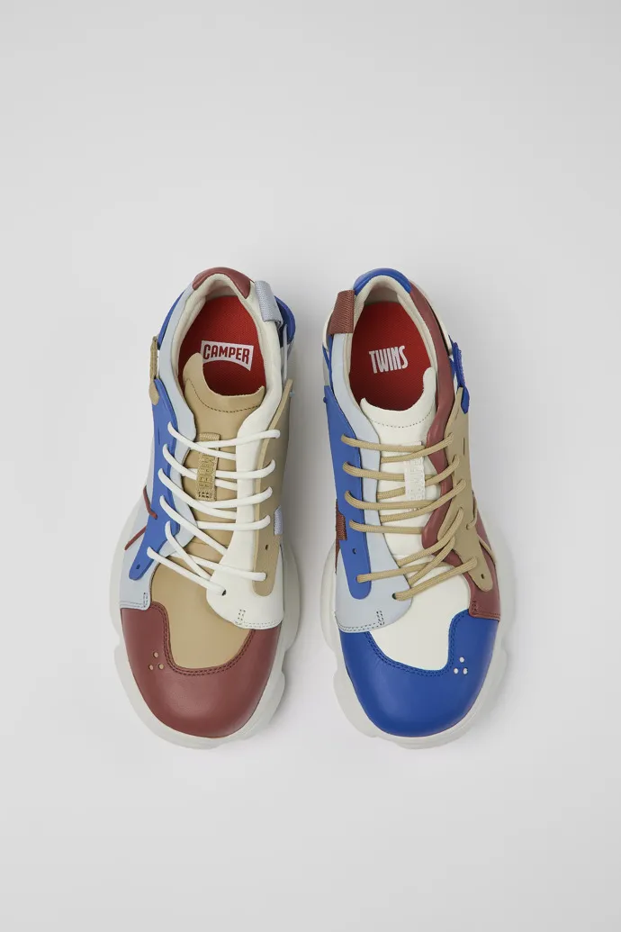 Twins Multicolored Leather/Textile Sneaker for Men