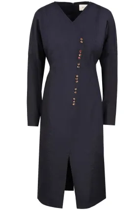 Two Three Button Dress Blue