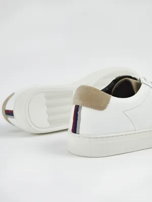 White Leather Cupsole Trainers | Men | George at ASDA