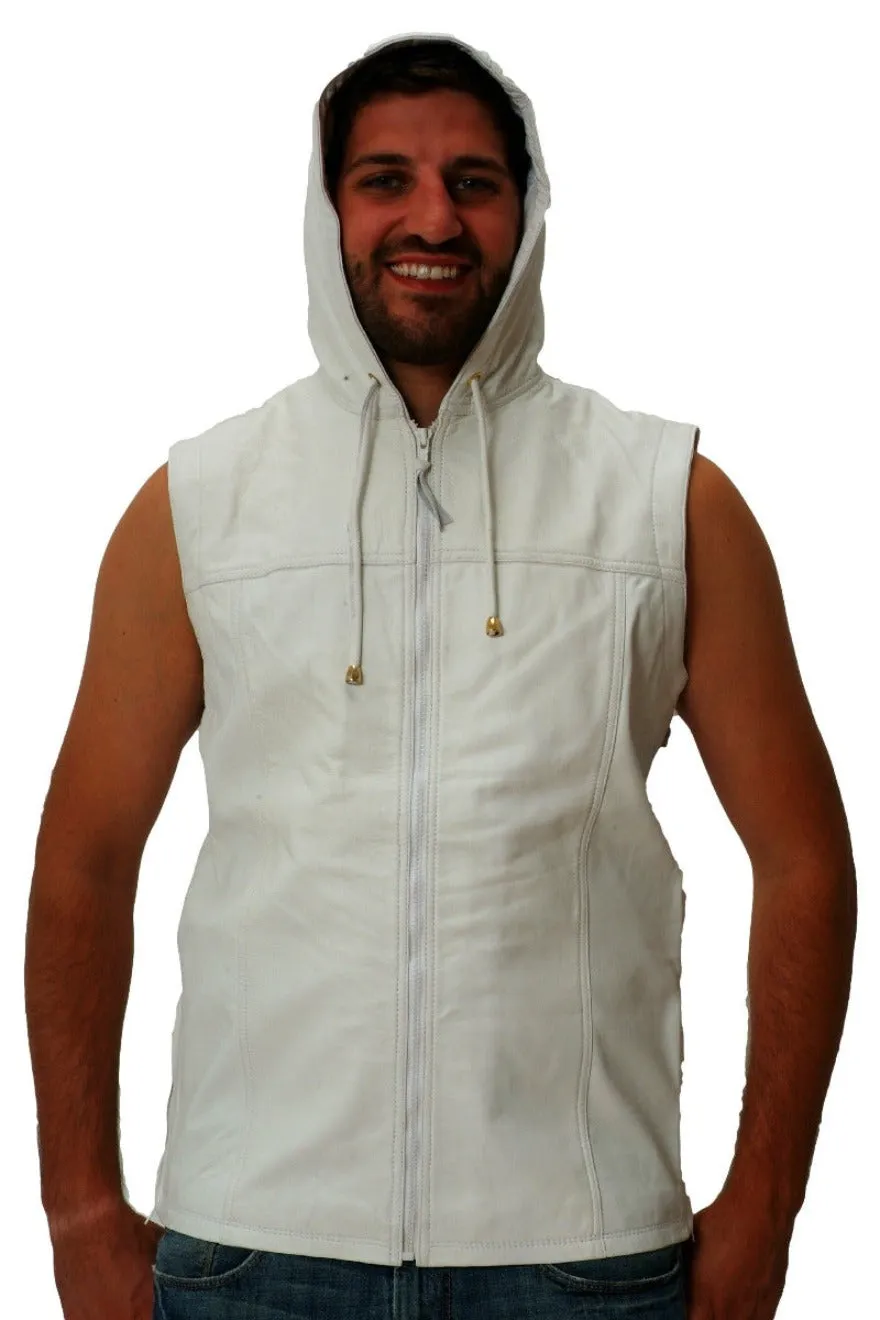 White Leather Vest Mens