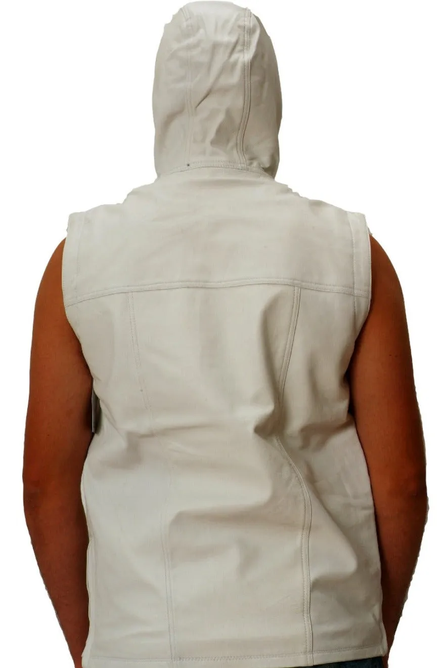 White Leather Vest Mens