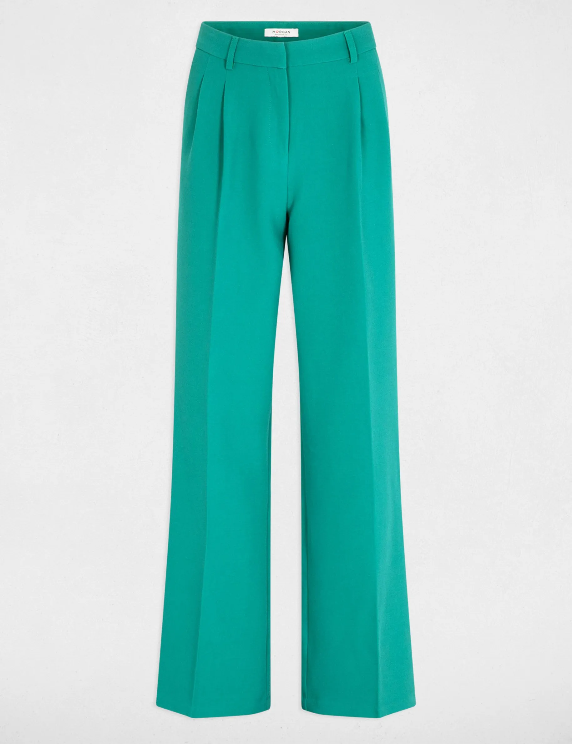 Wide leg trousers with darts mid-green women