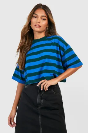 Wide Stripe Boxy Crop Tshirt