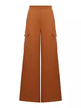 Wide trousers in stretch satin