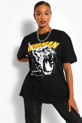 WOMAN TIGER PRINT OVERSIZED  TSHIRT