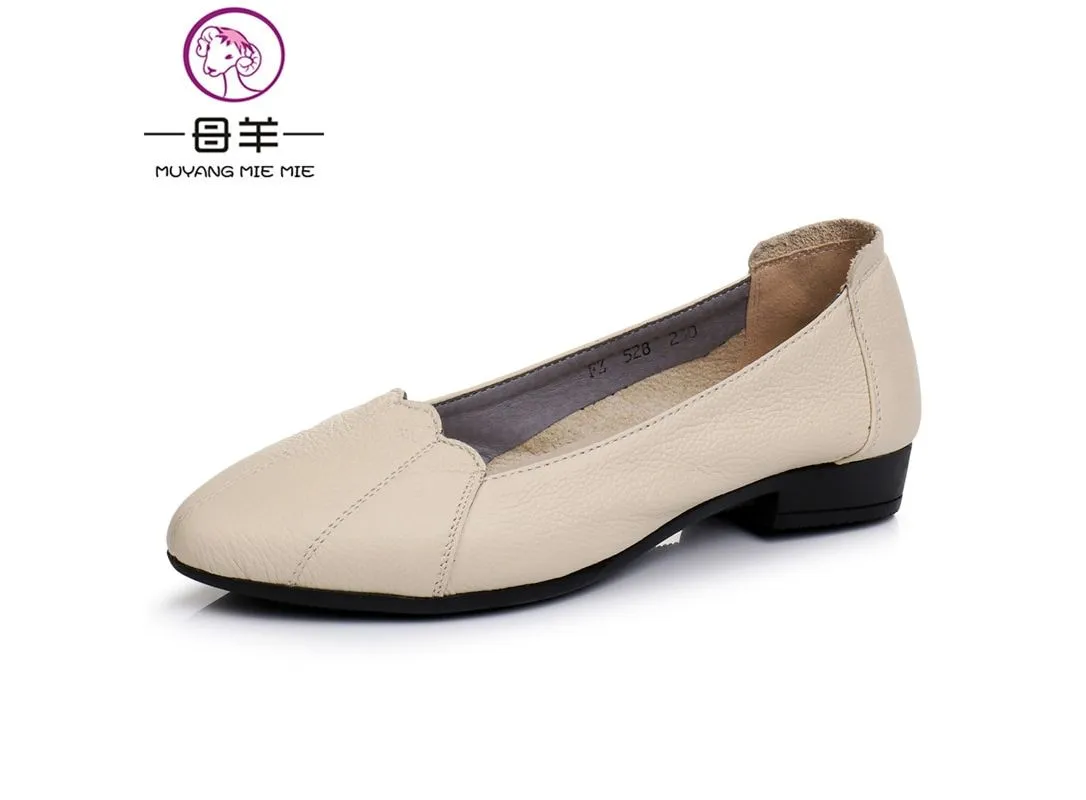 Women Shoes Woman Genuine Leather Flat Shoes Female Casual Work Ballet Flats Women Flats