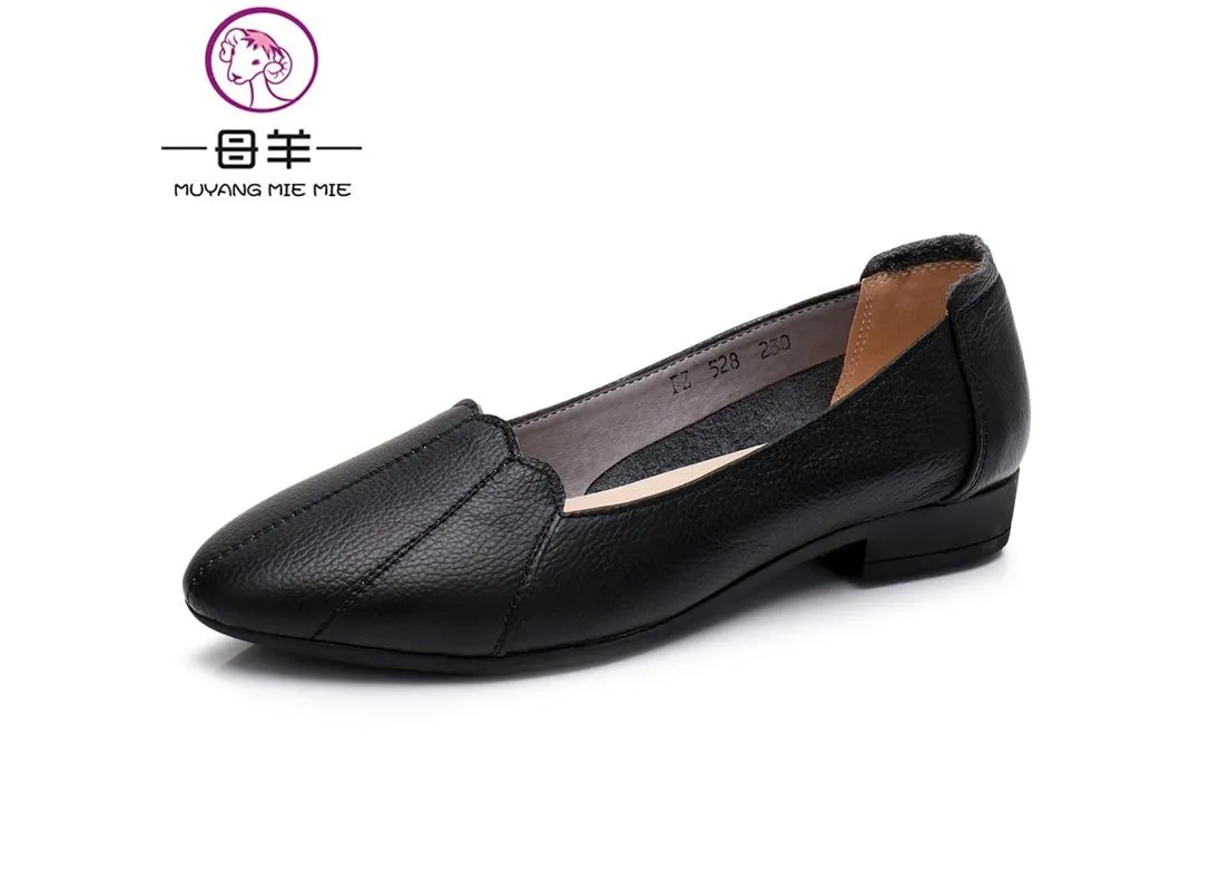 Women Shoes Woman Genuine Leather Flat Shoes Female Casual Work Ballet Flats Women Flats