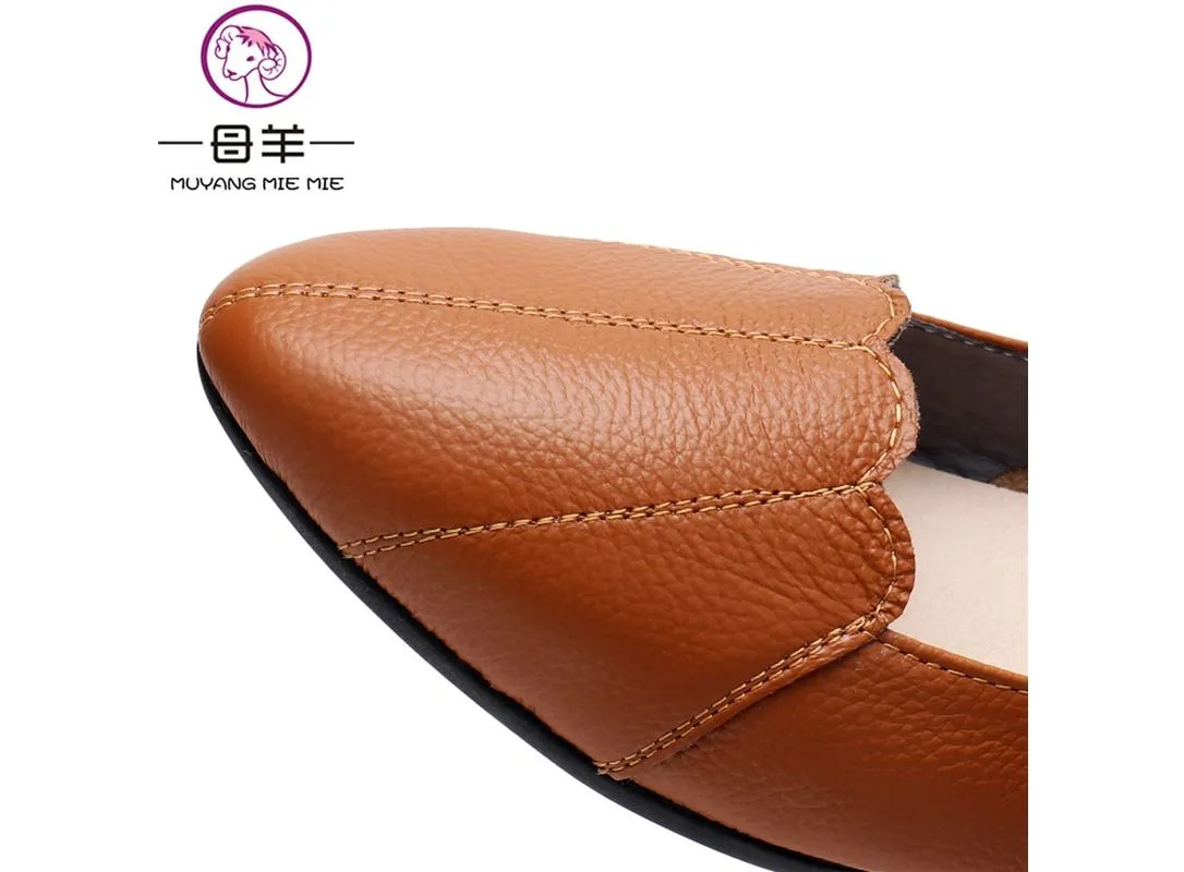 Women Shoes Woman Genuine Leather Flat Shoes Female Casual Work Ballet Flats Women Flats