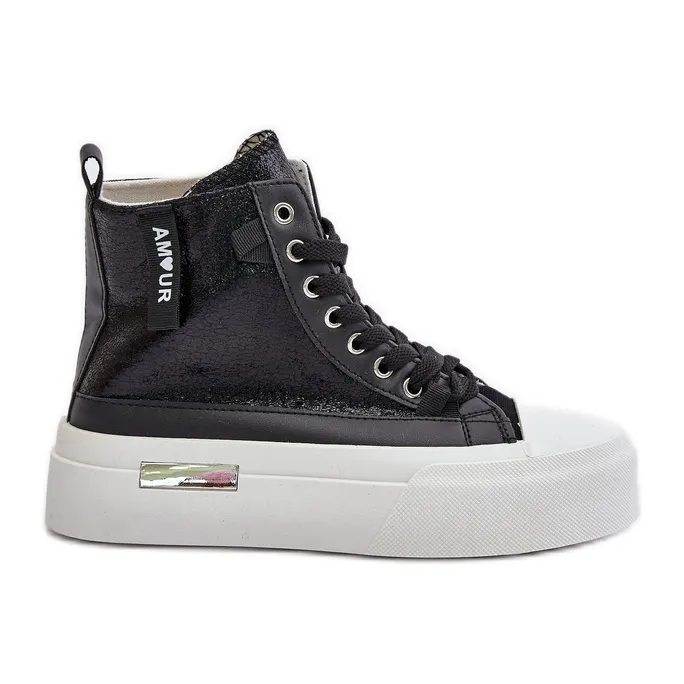 Women's High Platform Sneakers Black Averira