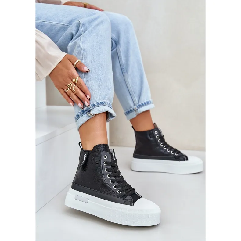 Women's High Platform Sneakers Black Averira