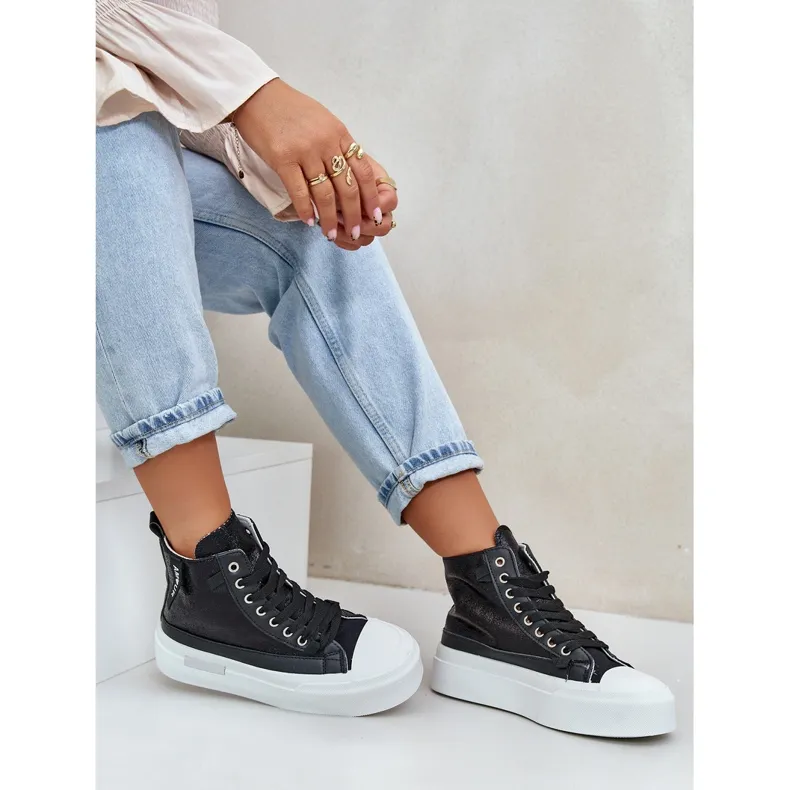 Women's High Platform Sneakers Black Averira