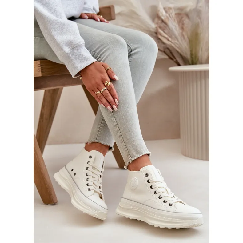 Women's Sneakers On Platform Eco Leather Big Star OO274064 White