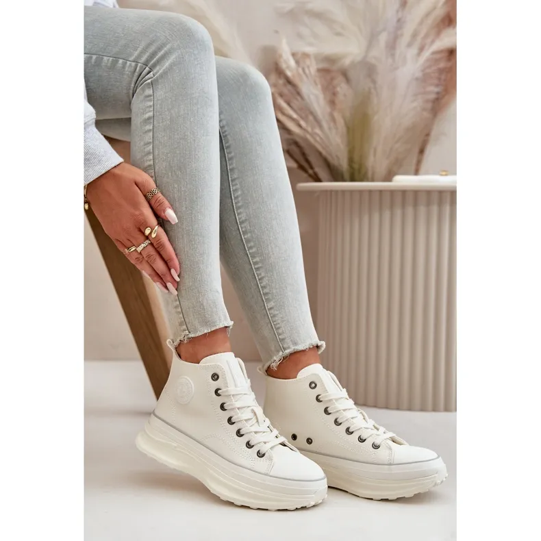 Women's Sneakers On Platform Eco Leather Big Star OO274064 White