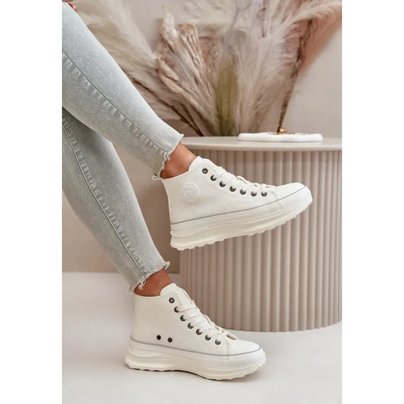 Women's Sneakers On Platform Eco Leather Big Star OO274064 White