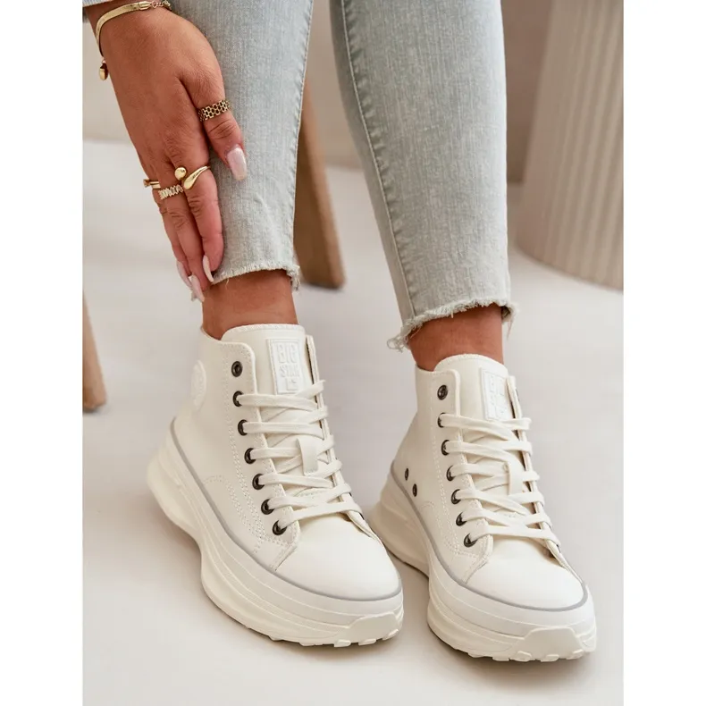 Women's Sneakers On Platform Eco Leather Big Star OO274064 White