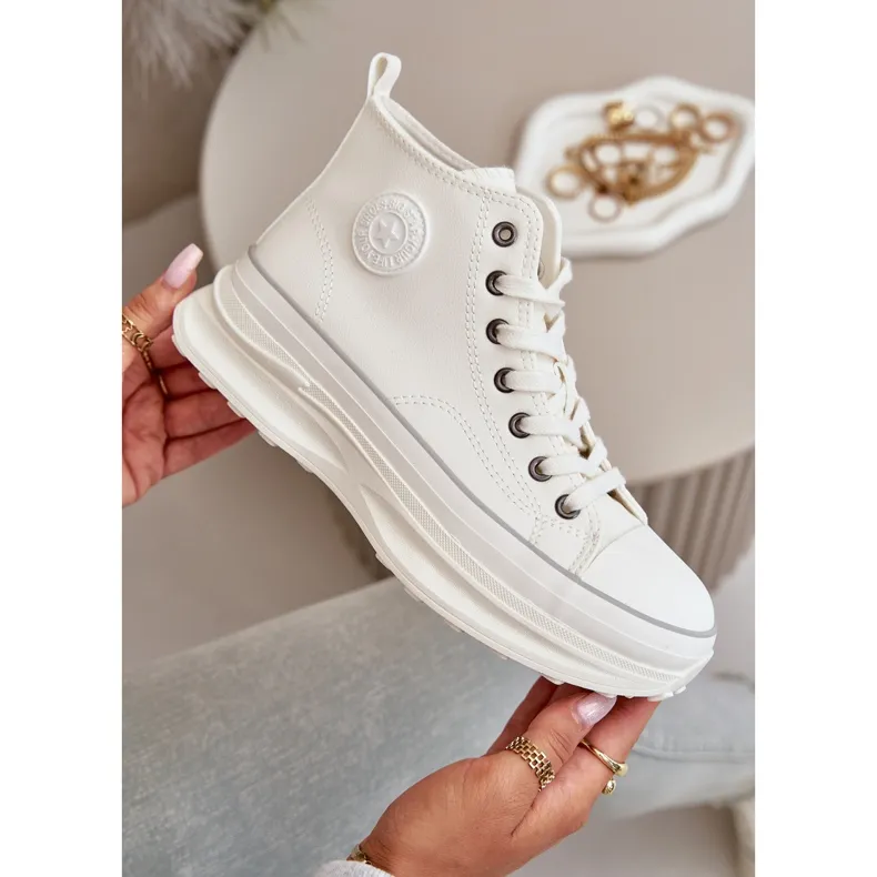 Women's Sneakers On Platform Eco Leather Big Star OO274064 White