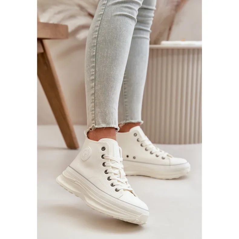 Women's Sneakers On Platform Eco Leather Big Star OO274064 White