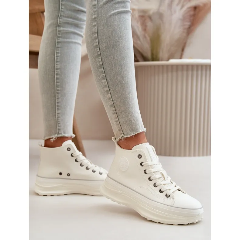 Women's Sneakers On Platform Eco Leather Big Star OO274064 White