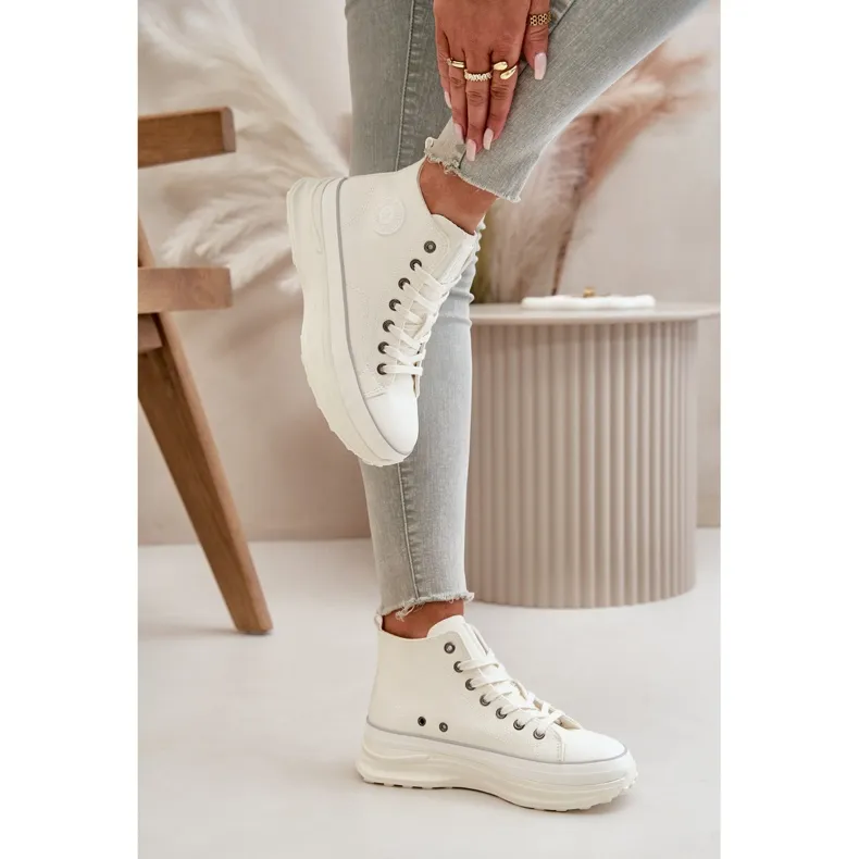 Women's Sneakers On Platform Eco Leather Big Star OO274064 White