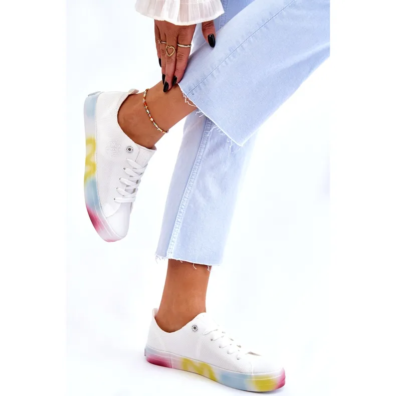 Women's Sneakers With A Colorful Platform Big Star LL274237 White