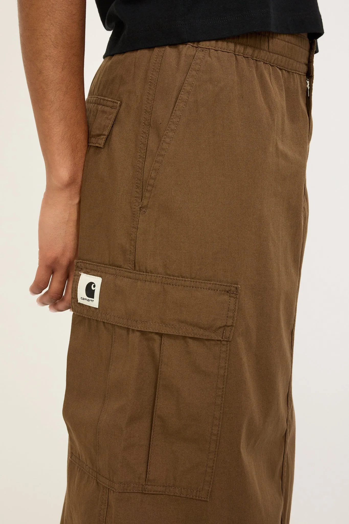 Women's Cargo Skirt Long Chocolate Rinsed