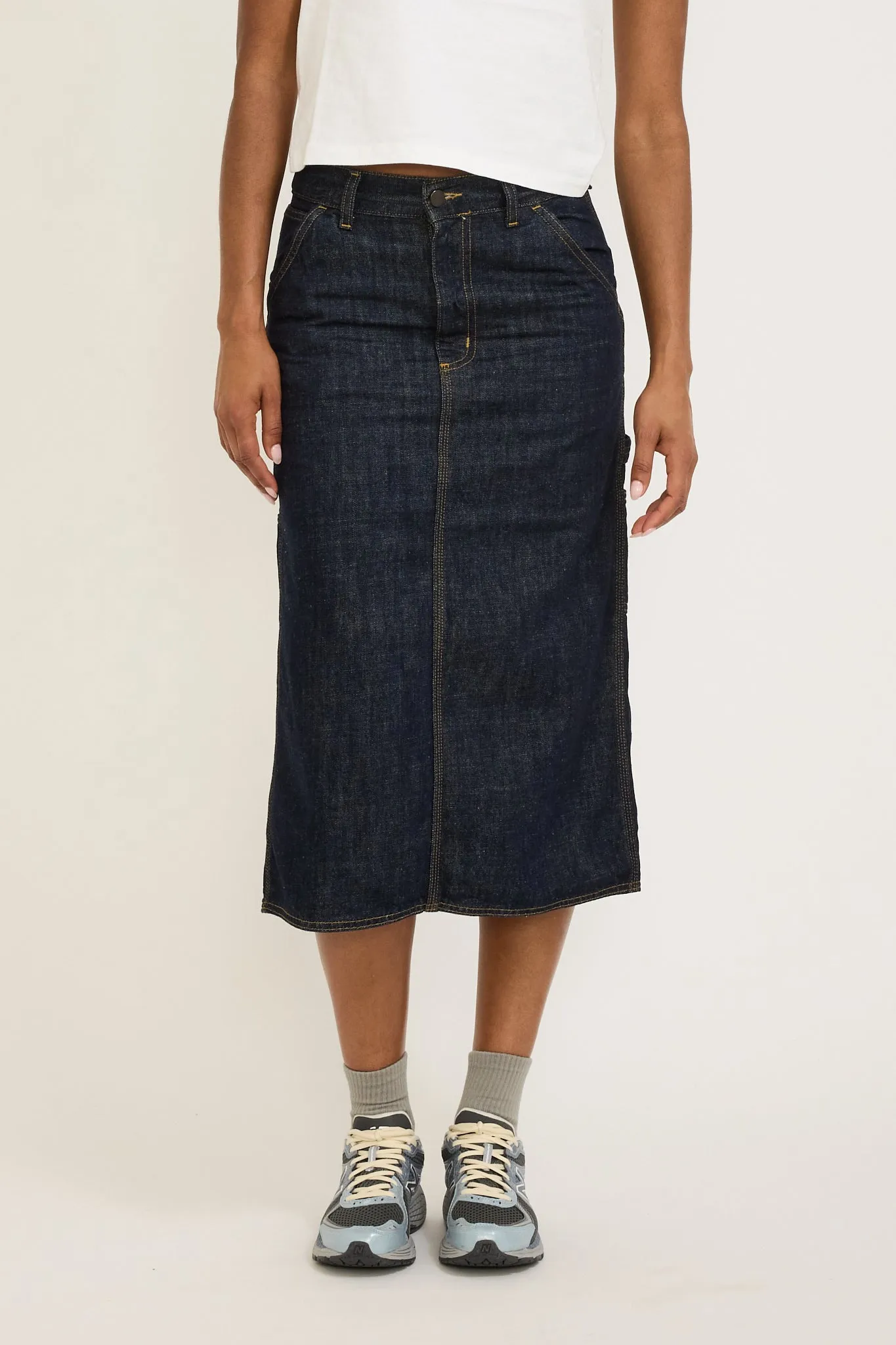 Women's Single Knee Skirt Blue Rinsed