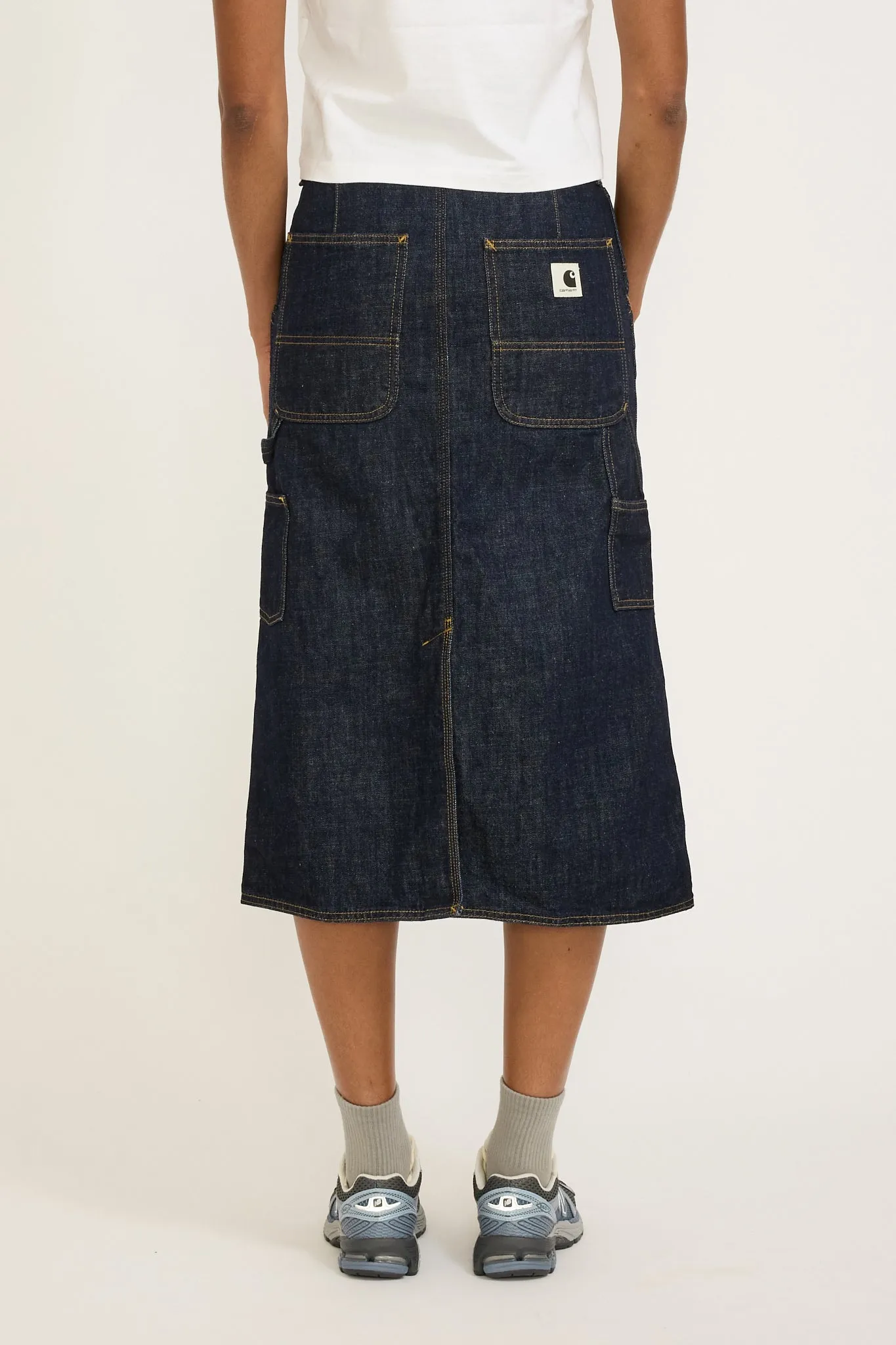 Women's Single Knee Skirt Blue Rinsed