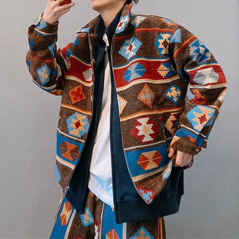 Xituodai Ethnic Retro Indian Navajo High Quality Jackets Men Clothing Trendy Hip Hop Coats Streetwear American Fashion Casual La