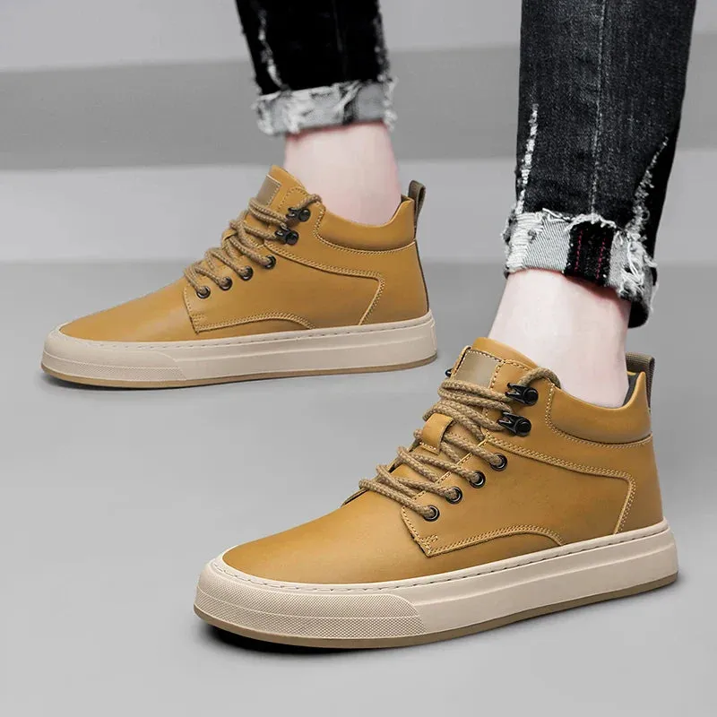 Xituodai  High Top Men's Sneakers Fashion Men Casual Shoes Genuine Leather Sneakers Tenis Masculino All-match Streetwear Skate S