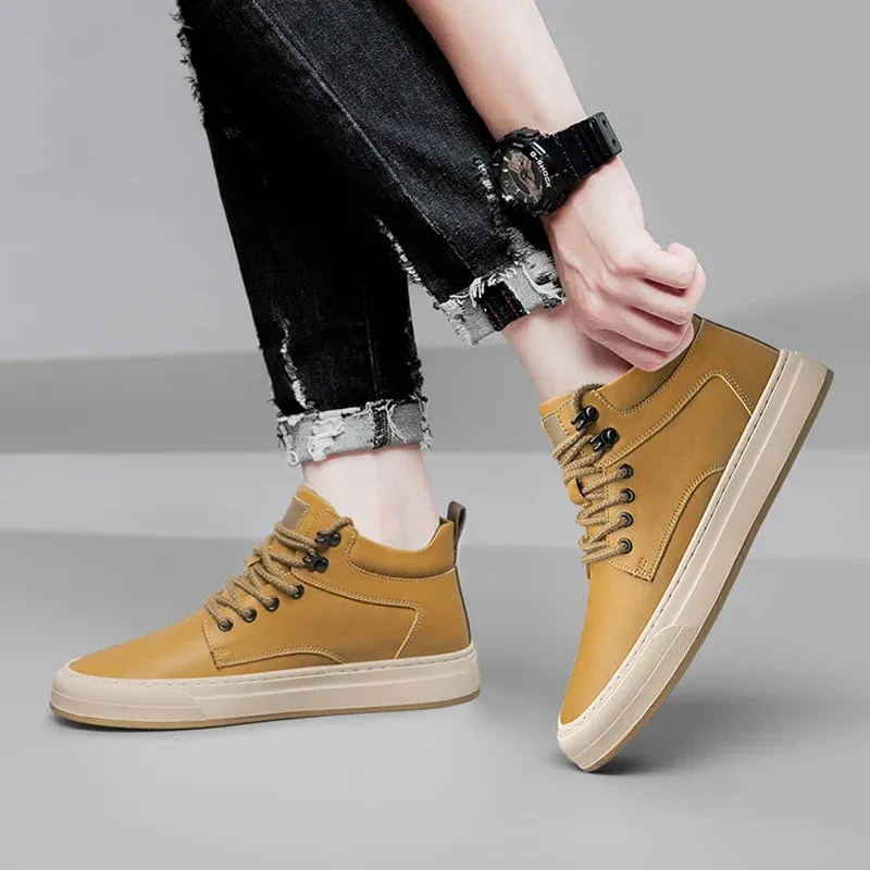 Xituodai  High Top Men's Sneakers Fashion Men Casual Shoes Genuine Leather Sneakers Tenis Masculino All-match Streetwear Skate S