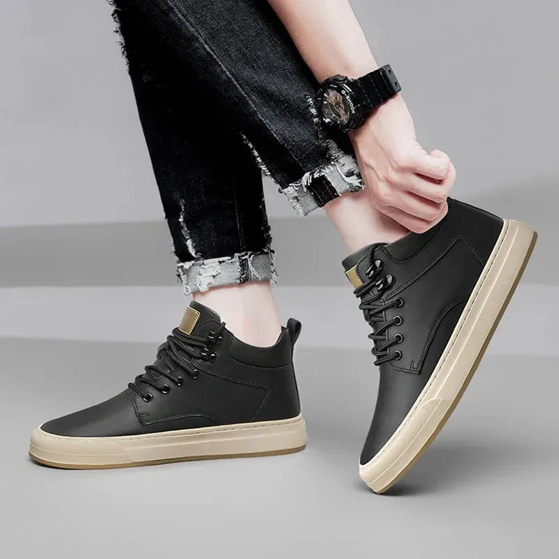 Xituodai  High Top Men's Sneakers Fashion Men Casual Shoes Genuine Leather Sneakers Tenis Masculino All-match Streetwear Skate S