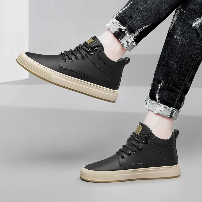 Xituodai  High Top Men's Sneakers Fashion Men Casual Shoes Genuine Leather Sneakers Tenis Masculino All-match Streetwear Skate S