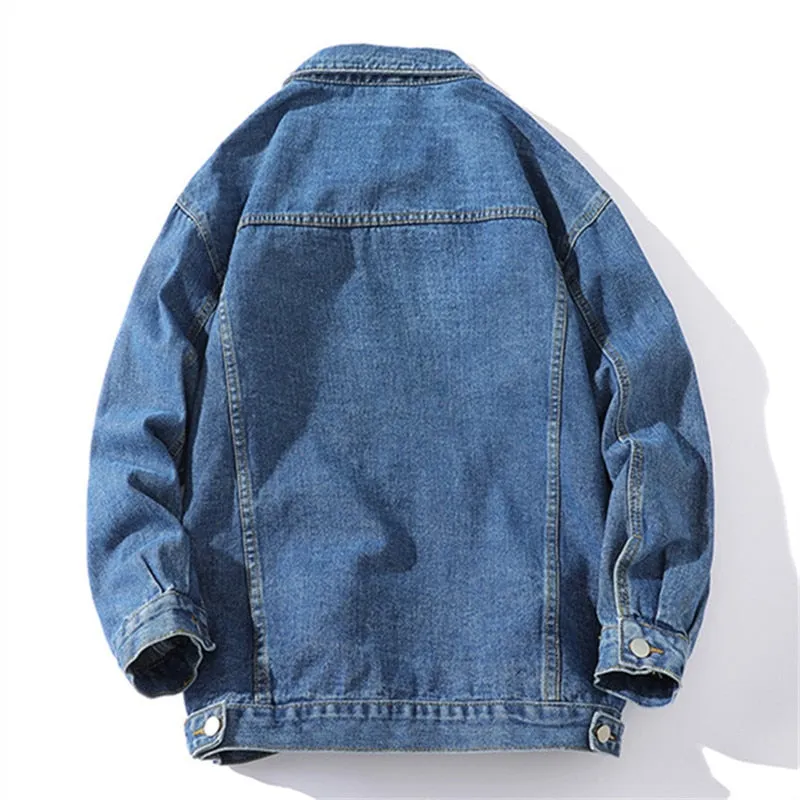 Xituodai New Spring Autumn Denim Jacket Men Solid Color Cotton Casual Streetwear Hip Hop Jean Outerwear Fashion Loose Couple Jac