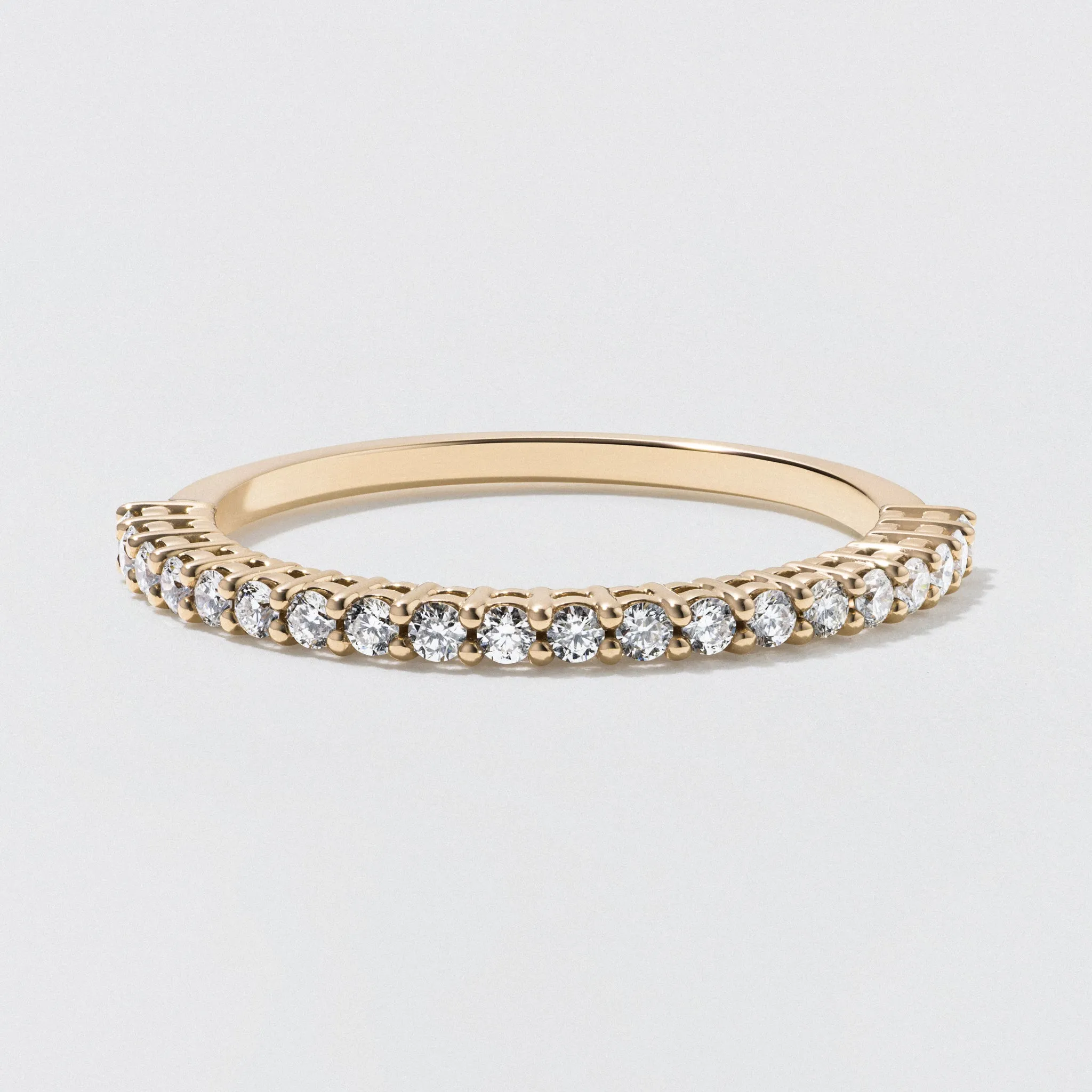 Yellow Gold Diamond Half Eternity Wedding Band - Polished 1.5mm