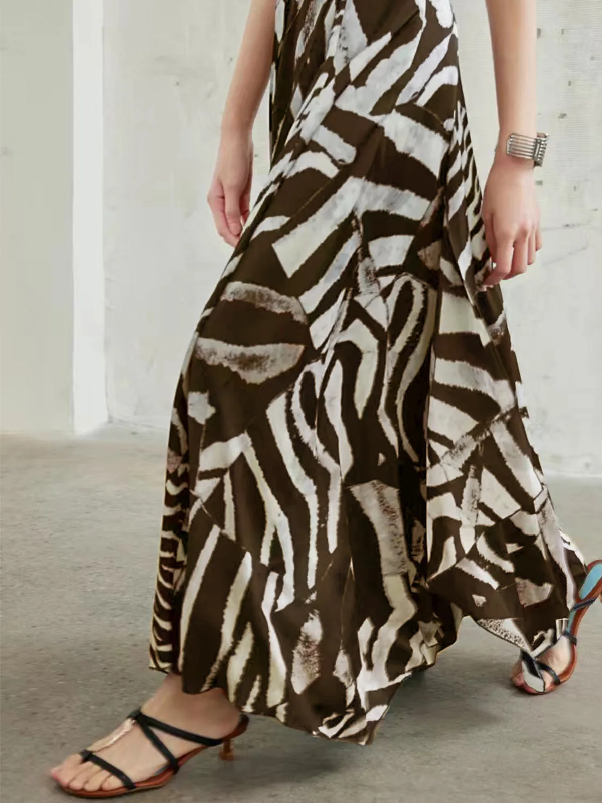 Zebra Printed Maxi Skirt